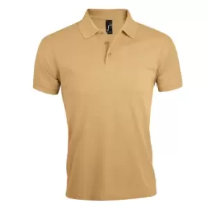Image of SOLs Mens Prime Pique Plain Short Sleeve Polo Shirt (L) (Sand)