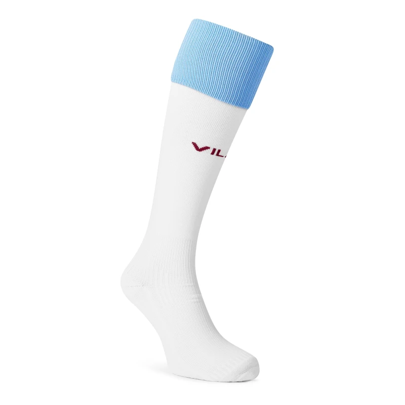 Image of Castore Aston Villa Away Socks 2023 2024 Adults - White White 6 - 12 Months