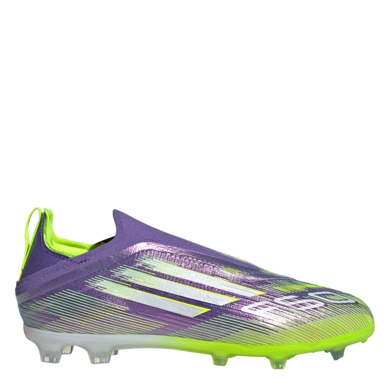Image of adidas F50 Laceless Childrens Firm Ground Football Boots Purple/White male C10 (28)