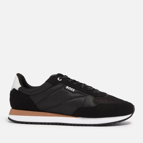 Image of BOSS Mens Kai Runn Faux Suede and Shell Trainers - UK 8