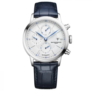 Image of Baume & Mercier Classima Mens Blue Leather Strap Watch