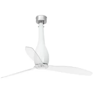 Image of Faro eterfan - Shiny White, Transparent Ceiling Fan With dc Motor Smart - Remote Included
