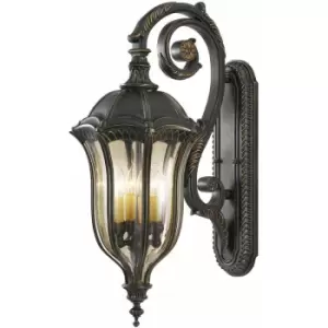 Image of Loops - Outdoor IP44 4Wall Light Sconce ScrolLED Up & Over Arm Walnut LED E14 60W
