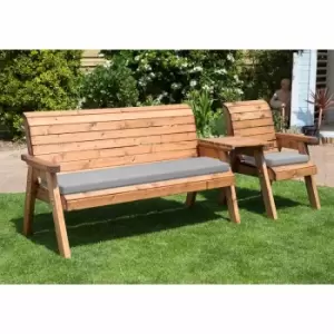 Image of Charles Taylor Four Seat Straight Companion Set with Cushions, Grey