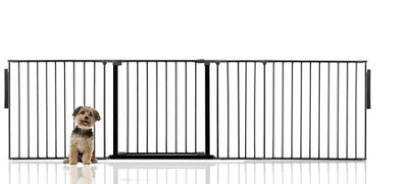 Image of Bettacare Premium Multi Panel Flexible Pet Barrier, Up To 272Cm Wide, Black, 70Cm High