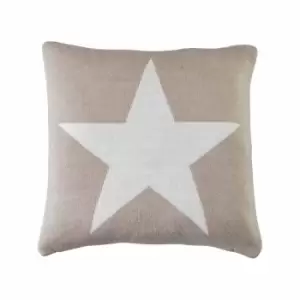 Image of Crossland Grove Star Knitted Cushion Taupe 450x450mm