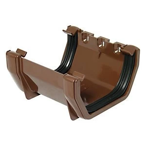 Image of FloPlast RUS1BR Square Line Gutter Union Bracket - Brown