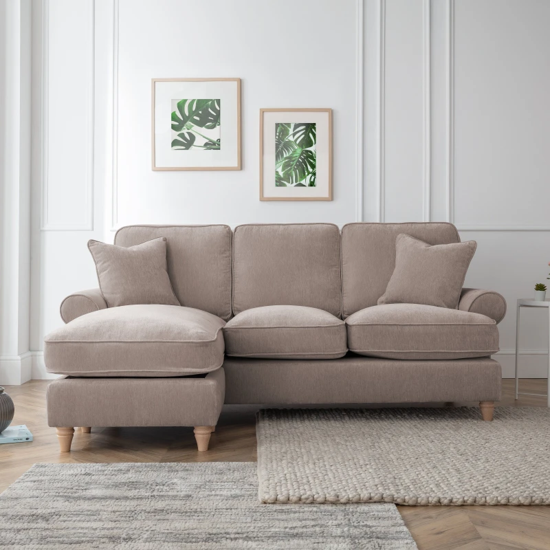 Image of The Great Sofa Company Ezra Left Hand Chaise Sofa Manhattan Putty in Taupe Unisex