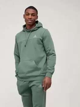 Image of adidas Fleece Colourblock Hoodie - Green Size XL Men