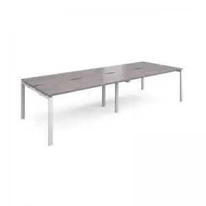 Image of Adapt double back to back desks 3200mm x 1200mm - white frame and grey