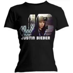 Image of Justin Bieber Photo Black Skinny Black T Shirt: Medium