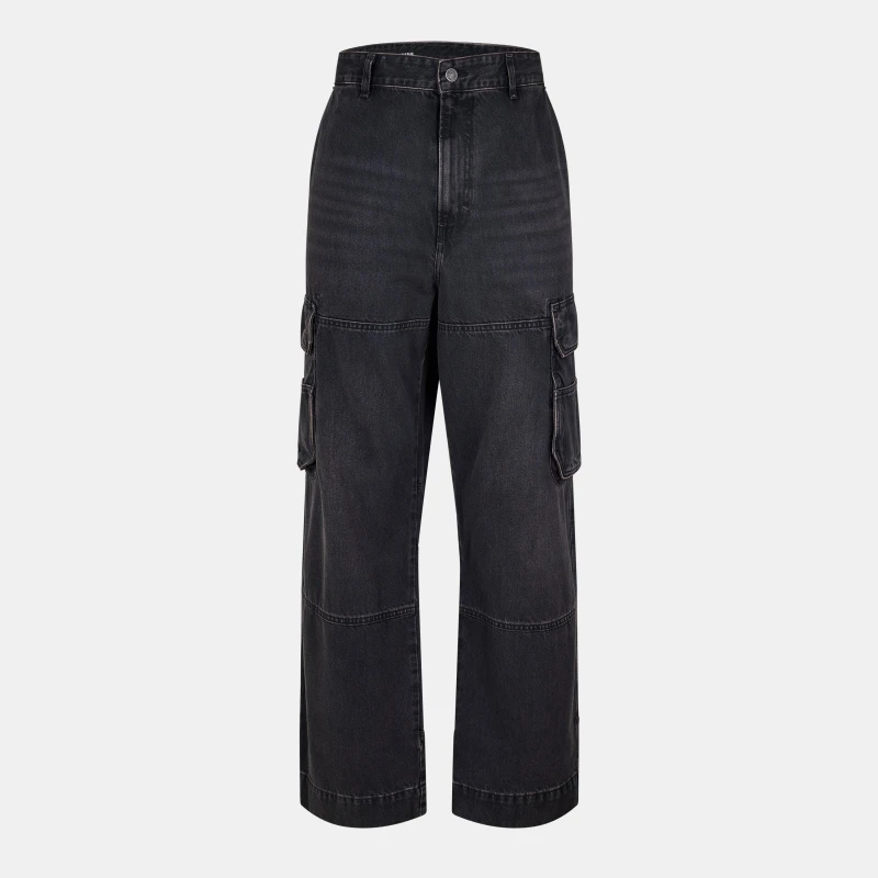 Image of Diesel Mens Denim Relaxed Fit Cargo Jeans Black/Grey Denm male 30W R