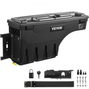 Image of VEVOR Truck Bed Storage Box, Lockable Lid, Waterproof ABS Wheel Well Tool Box 6.6 Gal/20 L with Password Padlock, Compatible with Tundra 2007-2021, Dr