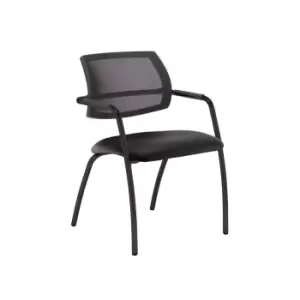 Image of Dams MTO Tuba Chrome 4 Leg Frame Conference Chair with Half Mesh Back - Tortuga