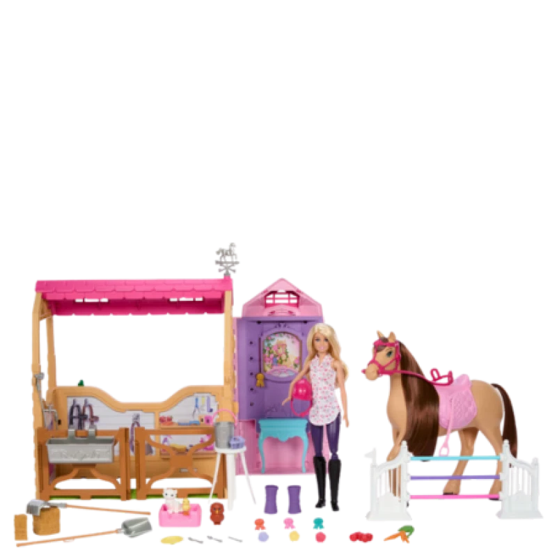 Image of Barbie Mysteries: Stable Playset with Doll, Toy Horse & Accs