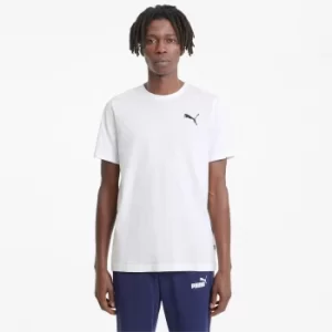 Image of PUMA Essentials Small Logo Mens T-Shirt, White, Clothing