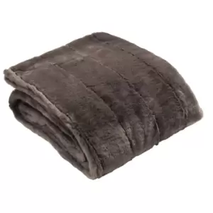 Image of Paoletti Empress Faux Fur Throw Polyester Taupe 180 x 130cm
