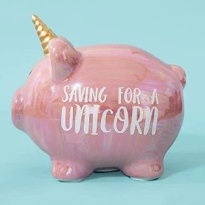 Image of Pennies & Dreams Ceramic Piggy Bank - Unicorn