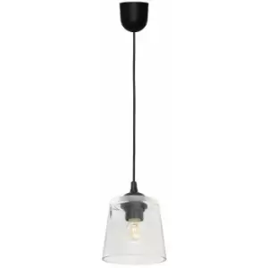 Image of Helam Lighting - Helam Lucea Dome Pendant Ceiling Light Black, Transparent 13cm