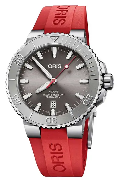 Image of ORIS 01 733 7730 4153-07 4 24 66EB Aquis Date Relief Red Watch