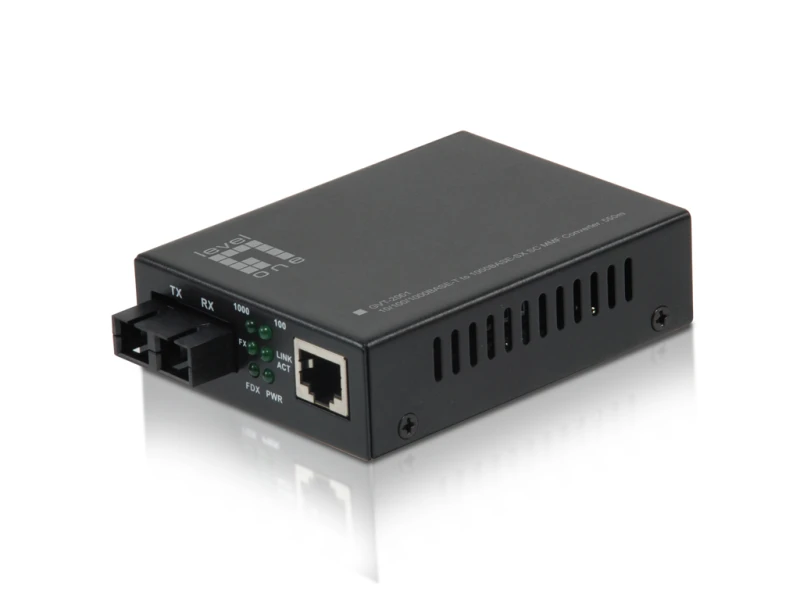 Image of LevelOne RJ45 to SC Gigabit Media Converter. Multi-Mode Fiber. 550m