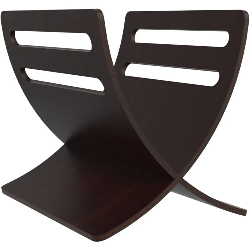 Image of vidaXL Wooden Magazine Rack Floor Standing Brown Newspaper Storage Holder