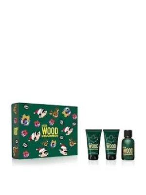 Image of DSquared2 Green Wood Gift Set 50ml Eau de Toilette + 50ml Aftershave Balm + 50ml Shower Gel