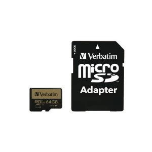 Image of Verbatim Pro Plus 64GB MicroSDXC Memory Card