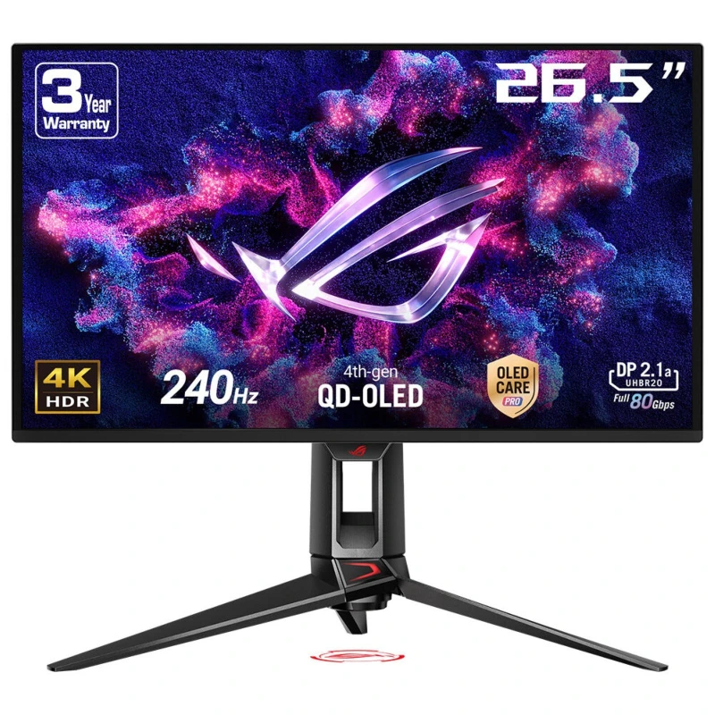 Image of Asus ASUS ROG Swift OLED PG27UCDM computer monitor 67.3cm (26.5") 3840 x 2160 pixels 4K Ultra HD QD-OLED Black 90LM0B30-B01971