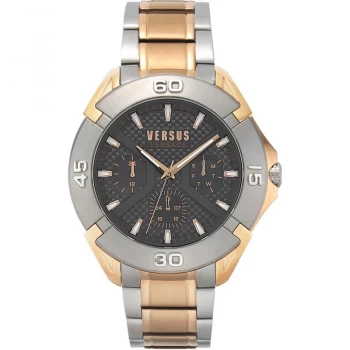 Image of Versus Versace Black And Two Tone 'Versus Rue Oberkampf' Mens Watch - VSP1W0819