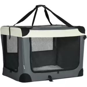 Image of Pawhut - 81cm Foldable Pet Carrier w/ Cushion, for Medium Dogs and Cats - Grey