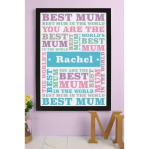 Image of Personalised Best Mum A3 Framed Print