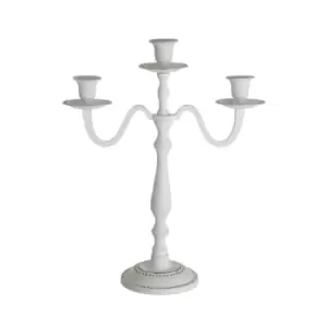 Image of Premier Housewares Complements Candelabra in Aluminium - White Wash