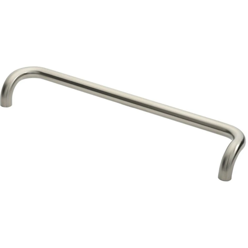 Image of Loops Cranked Pull Handle 630 x 30mm 600mm Fixing Centres Satin Stainless Steel Metallics unisex