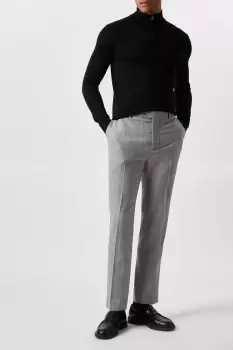 Image of Regular Fit Grey Check Smart Trousers