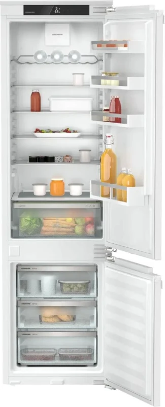 Image of Liebherr Pure ICNd5603 194cm 70/30 Integrated Frost Free Fridge Freezer with Fixed Door Hinge - White - D Rated, White