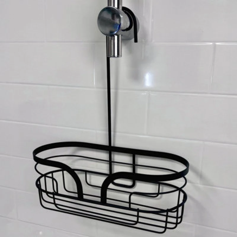 Image of Showerdrape Dante Steel Mini Hook Over Shower Caddy Black