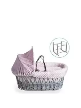 Image of Clair De Lune Dimple Pink Wicker & Deluxe Stand Grey