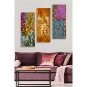 Image of MDF0046 Multicolor Decorative MDF Painting (3 Pieces)