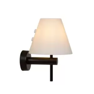 Image of Lucide Roxy Modern Wall Light Bathroom 1xG9 IP44 Black
