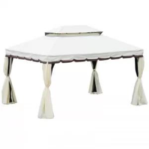 Image of Outsunny 3m x 4m Vented Roof Aluminium Frame Gazebo Cream White