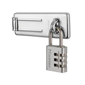 Image of Master Lock Hasp 89mm + 3-Digit Combination Padlock 30mm