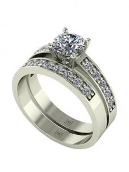 Image of Moissanite Lady Lynsey 9Ct Gold 1.20Ct Total Round Brilliant Centre Moissanite Bridal Set