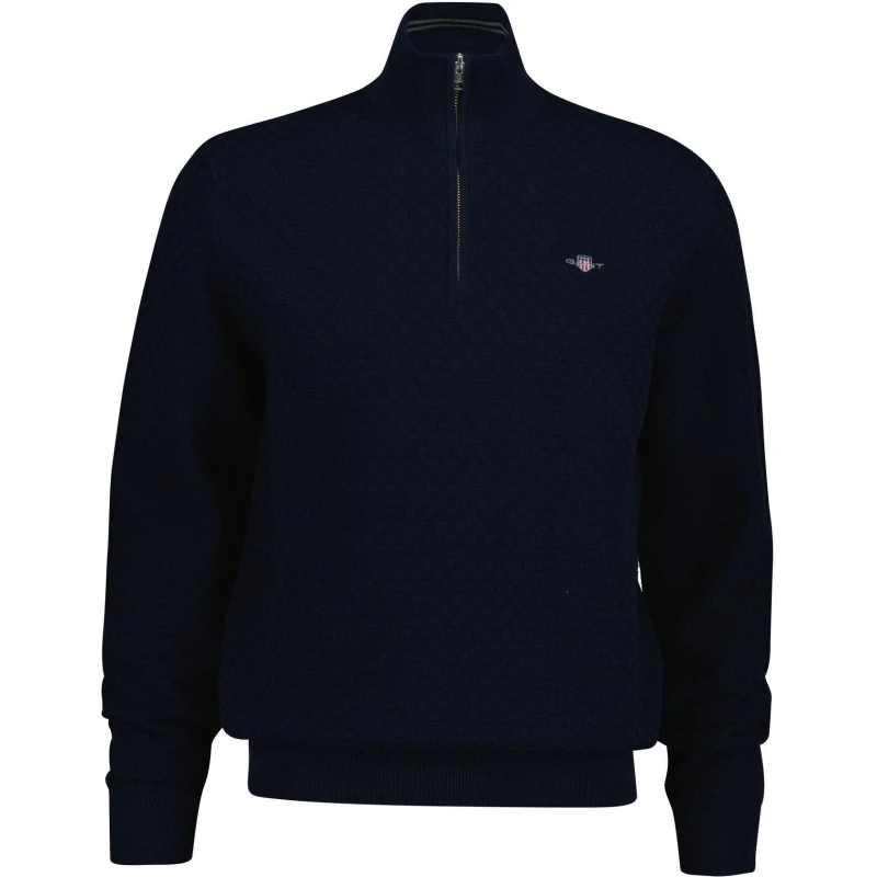 Image of Gant Shield 1/2 Zip Jumper Navy 433 male S
