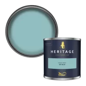 Image of Dulux Heritage Velvet Matt Sky Blue Matt Emulsion Paint 125ml