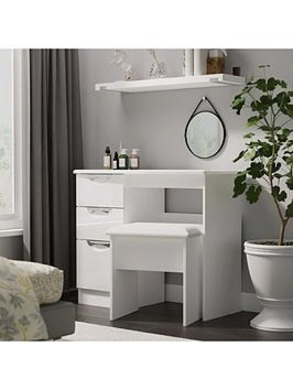 Image of Swift Ella Ready Assembled Kids Dressing Table & Stool Set Grey WR31I Unisex