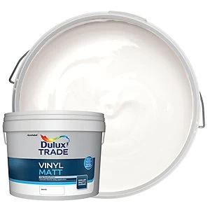 Image of Dulux Trade Vinyl Matt Emulsion Paint - White 10L