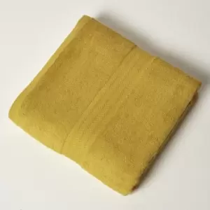 Image of HOMESCAPES Mustard 100% Combed Egyptian Cotton Jumbo Towel 500 GSM - Mustard