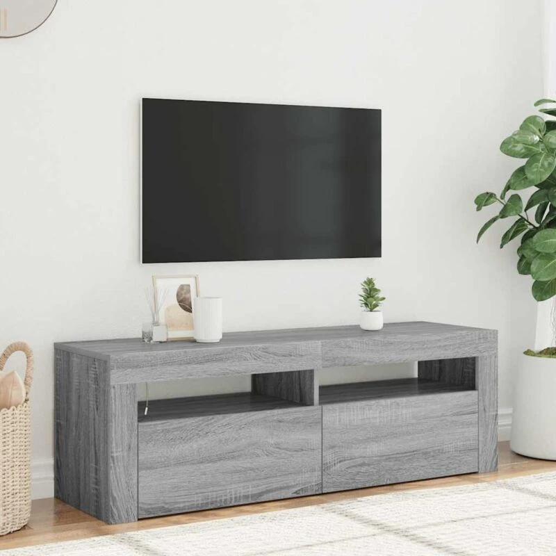 Image of VIDAXL TV Cabinet with LED Lights Grey Sonoma 120x35x40cm Vidaxl 8720286955338