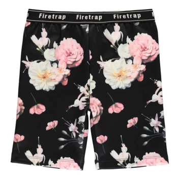 Image of Firetrap All Over Print Cycling Shorts Girls - Black Floral